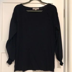 Sheer balloon sleeve top